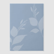 Simple Dusty Blue Vellum with Leaves