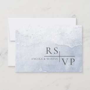 Simple Dusty Blue Watercolor RSVP Card