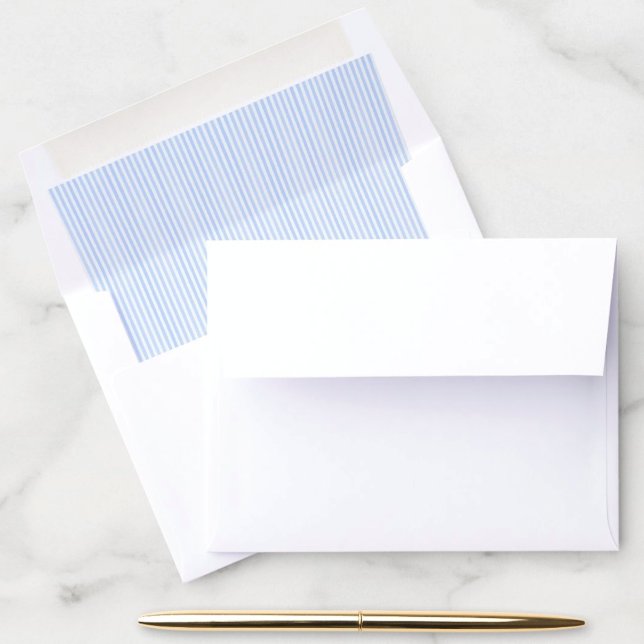 Simple Dusty Blue Watercolor Stripe Pattern Envelope Liner (Creator Uploaded)