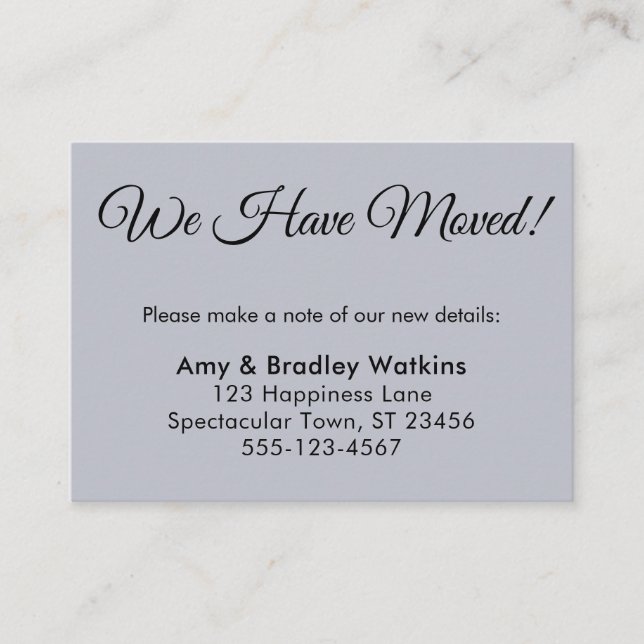 Simple, Dusty Blue We Have Moved Change of Address Enclosure Card (Front)