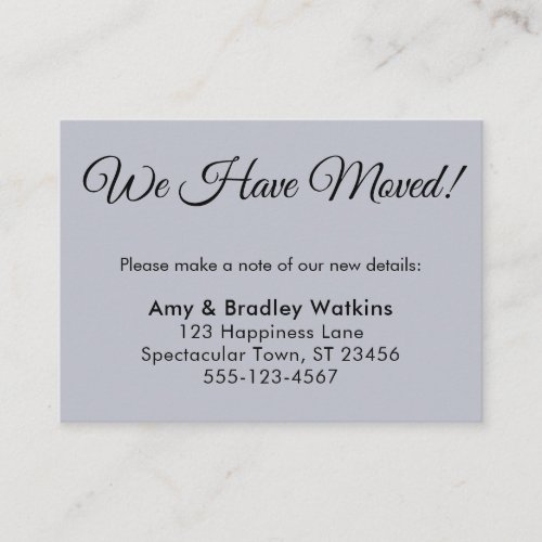 Simple Dusty Blue We Have Moved Change of Address Enclosure Card