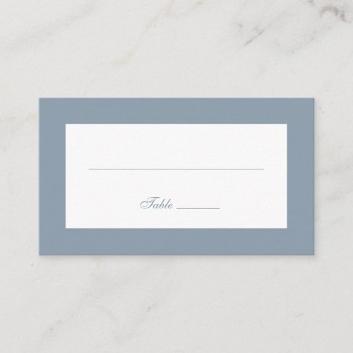 Simple Dusty Blue Wedding Place Card