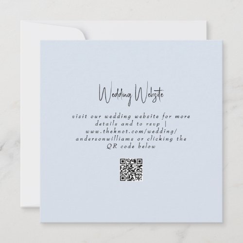 Simple Dusty Blue Wedding QR Code Website Square