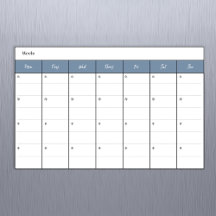 Simple Dusty Blue Weekly Calendar