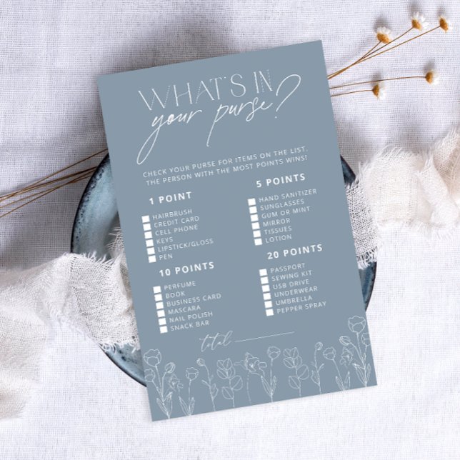 Simple Dusty Blue What's In Your Purse Game (Creator Uploaded)