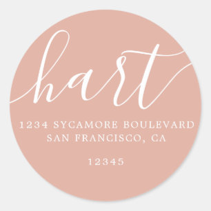 Simple Dusty Pink Family Return Address Label
