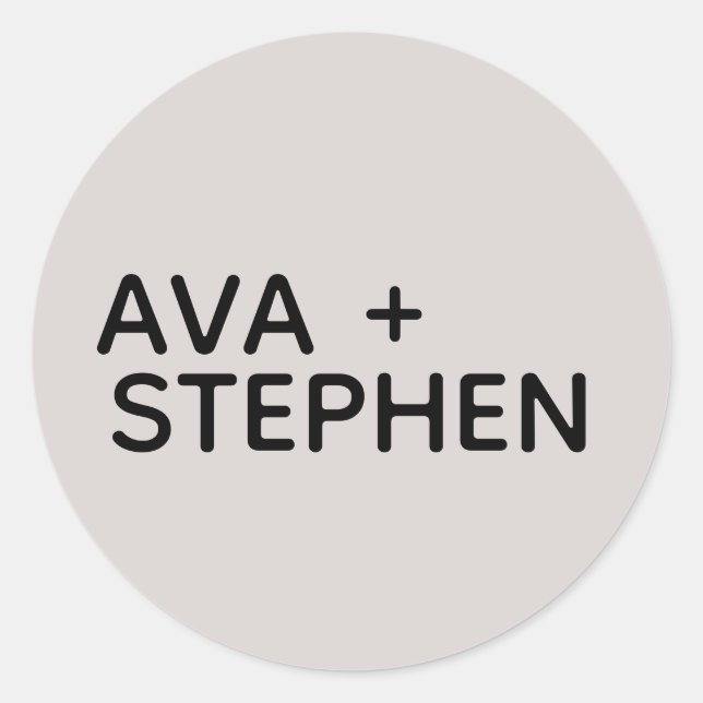 Simple Dusty Pink minimalist Wedding Classic Round Sticker (Front)