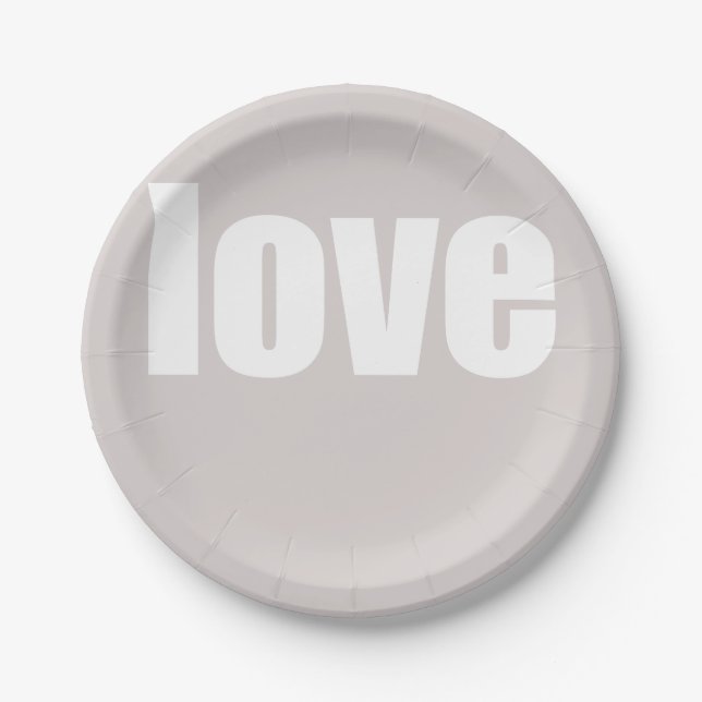 Simple Dusty Pink minimalist Wedding Paper Plates (Front)