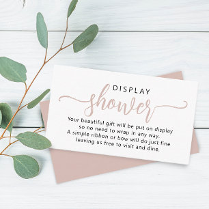 Simple Dusty Pink Script Display Shower Enclosure Card