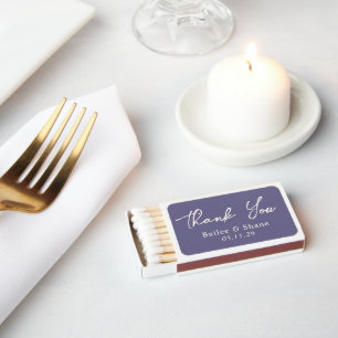 Simple Dusty Purple Modern Wedding Matchboxes