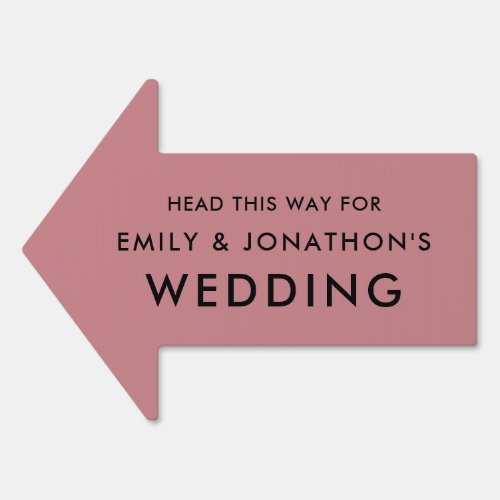 Simple Dusty Rose Direction This Way To Wedding Sign