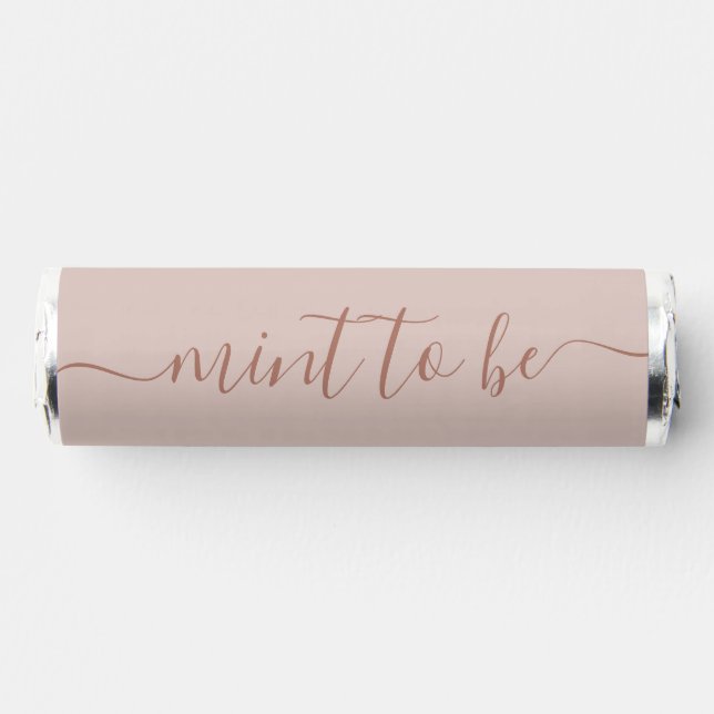 Simple Dusty Rose "Mint to Be" Favor Label (Front)