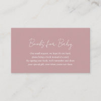 Simple Dusty Rose Pink Baby Shower Books for Baby