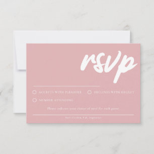 Simple Dusty Rose RSVP card With Meal Choice