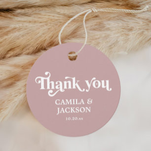 Simple Dusty Rose Wedding Favor Tags