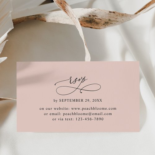 Simple Dusty Rose Wedding Online RSVP Cards