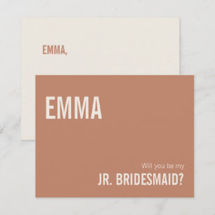 Simple Dusty Terracotta Junior Bridesmaid Proposal Note Card