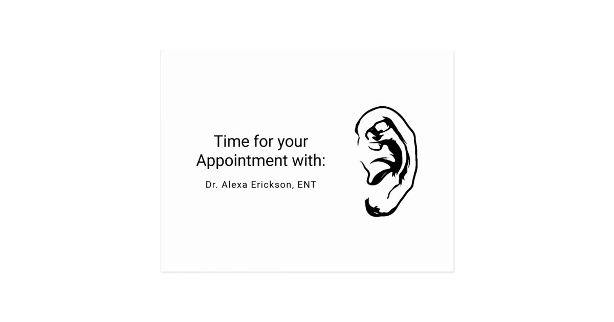 Simple Ear ENT Otolaryngologist Appointment Postcard | Zazzle.com