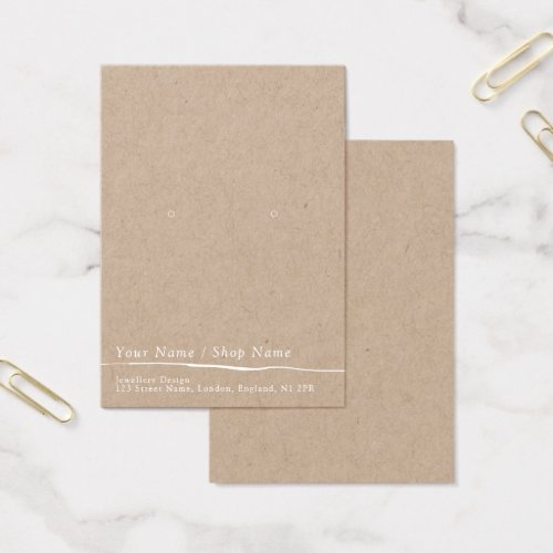 Simple earring display card