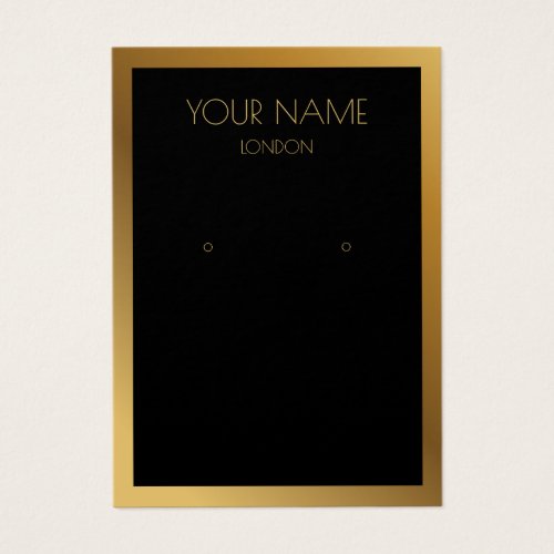 Simple earring display card with gold border
