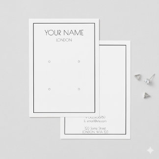 Simple earring display card with thin border