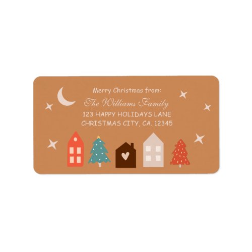 Simple Earth Tone Merry Christmas  Label