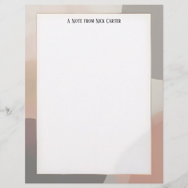 Simple Earth Tones Stationery Paper (Front)