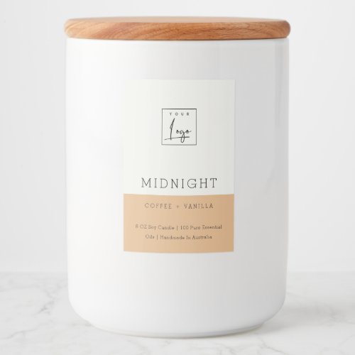 SIMPLE EARTHY YELLOW ORANGE WHITE LOGO CANDLE FOOD LABEL