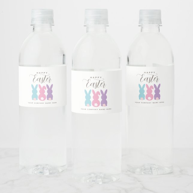 Simple Easter Bunny Personalized Water Bottle Label (Bottles)