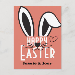 simple easter bunny simple cute family custom holiday postcard