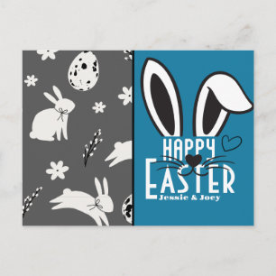 simple easter bunny simple cute family custom  holiday postcard