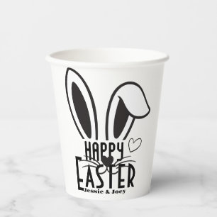 simple easter bunny simple cute family custom  paper cups