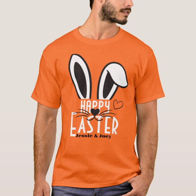 simple easter bunny simple cute family custom  T-Shirt (Front)