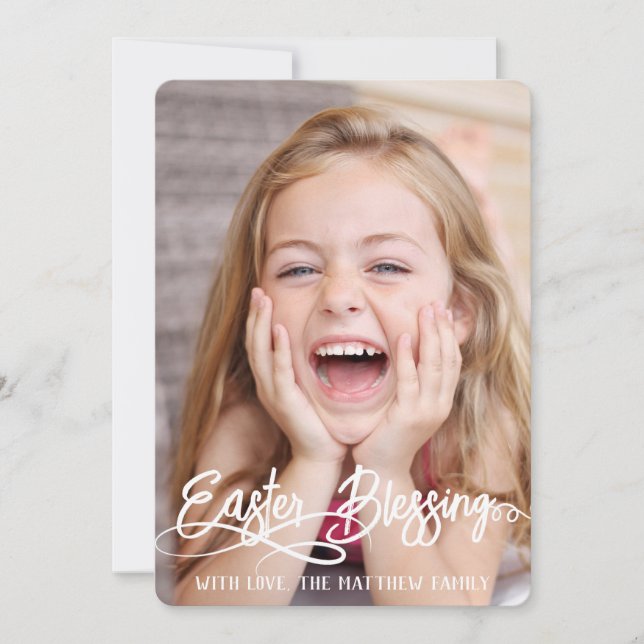 simple easter bunny simple for cute kids photo card (Front)