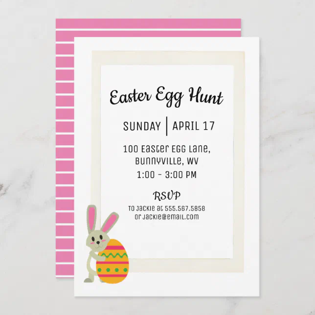 Party　Invitation　Simple　Easter　Hunt　Egg　Zazzle