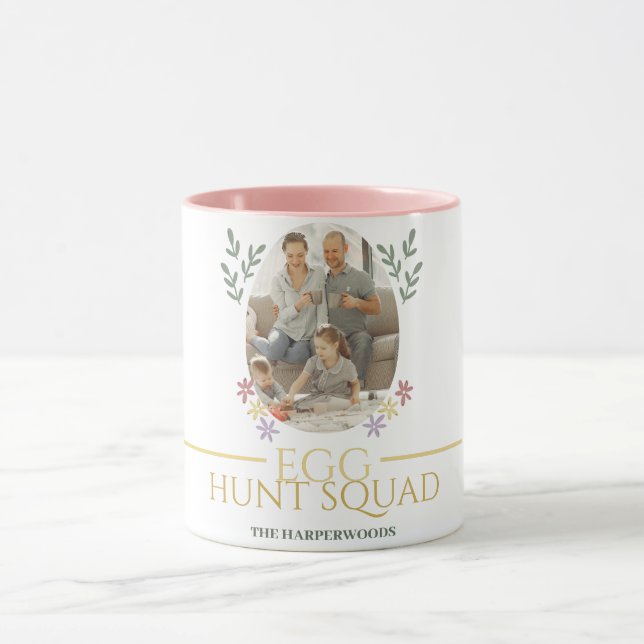 Simple Easter family Easter Egg Hunt photo Mug (Center)