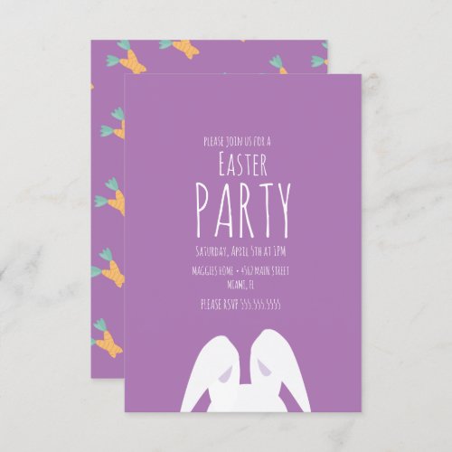 Simple Easter Party Carrot Bunny Event Invitation