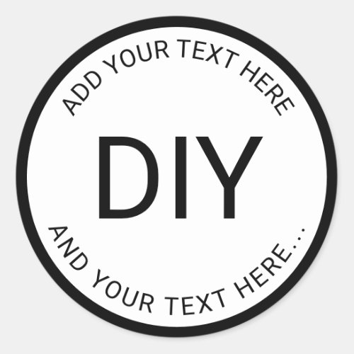 Simple Easy DIY Circular Text  Border Template Classic Round Sticker