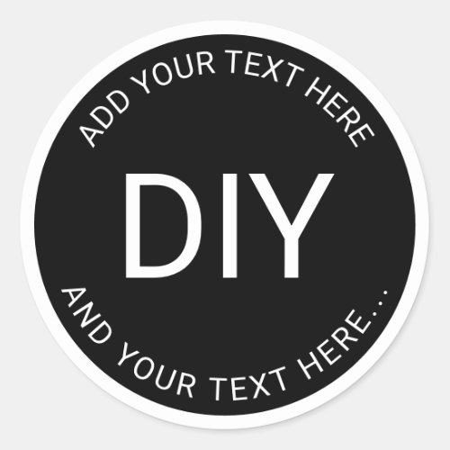 Simple Easy DIY Circular Text  Border Template Classic Round Sticker