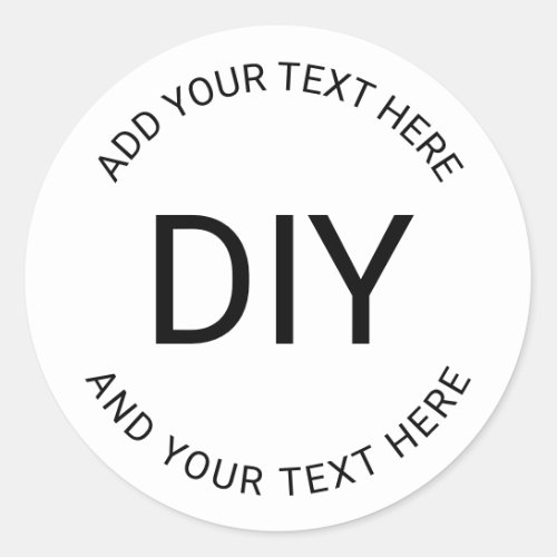 Simple Easy DIY Circular Text Template Classic Round Sticker