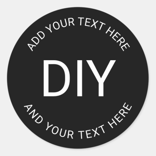 Simple Easy DIY Circular Text Template Classic Round Sticker