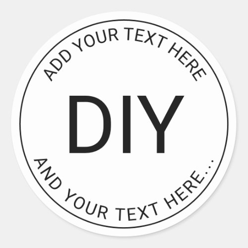 Simple Easy DIY Circular Text wCircle Template Classic Round Sticker