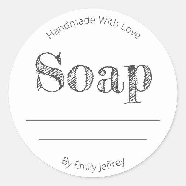 Simple Easy Plain Lined Handmade Soap Labels (Front)