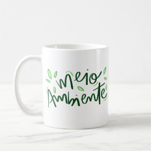 Simple Eco Friendly Environment Bold Green Leafy Coffee Mug
