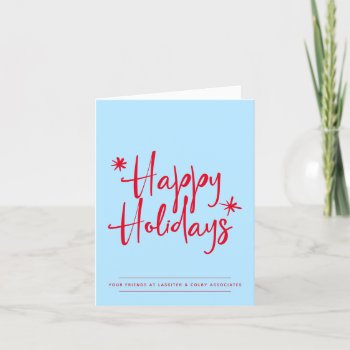 Simple Editable Color Happy Holidays Business Holiday Card by TheSpottedOlive at Zazzle