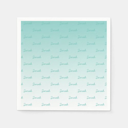 Simple Editable Name  Editable Any Color Ombre Napkins
