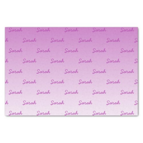 Simple Editable Name  Editable Any Color Ombre Tissue Paper