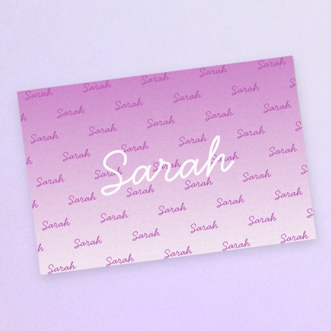 Simple Editable Name | Editable Any Color Ombre Tissue Paper (Creator Uploaded)
