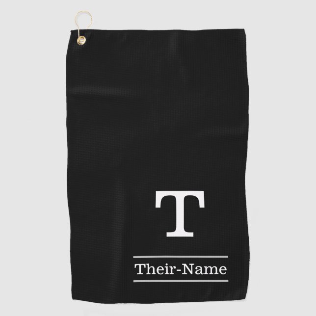 Simple Editable Name Golf Towel (Front)