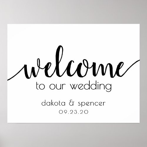 Simple Editable Welcome  Black Script Any Event Poster